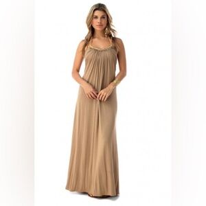 Sky Maxi Dress Size Small Scanna Halter jewel neckline bling